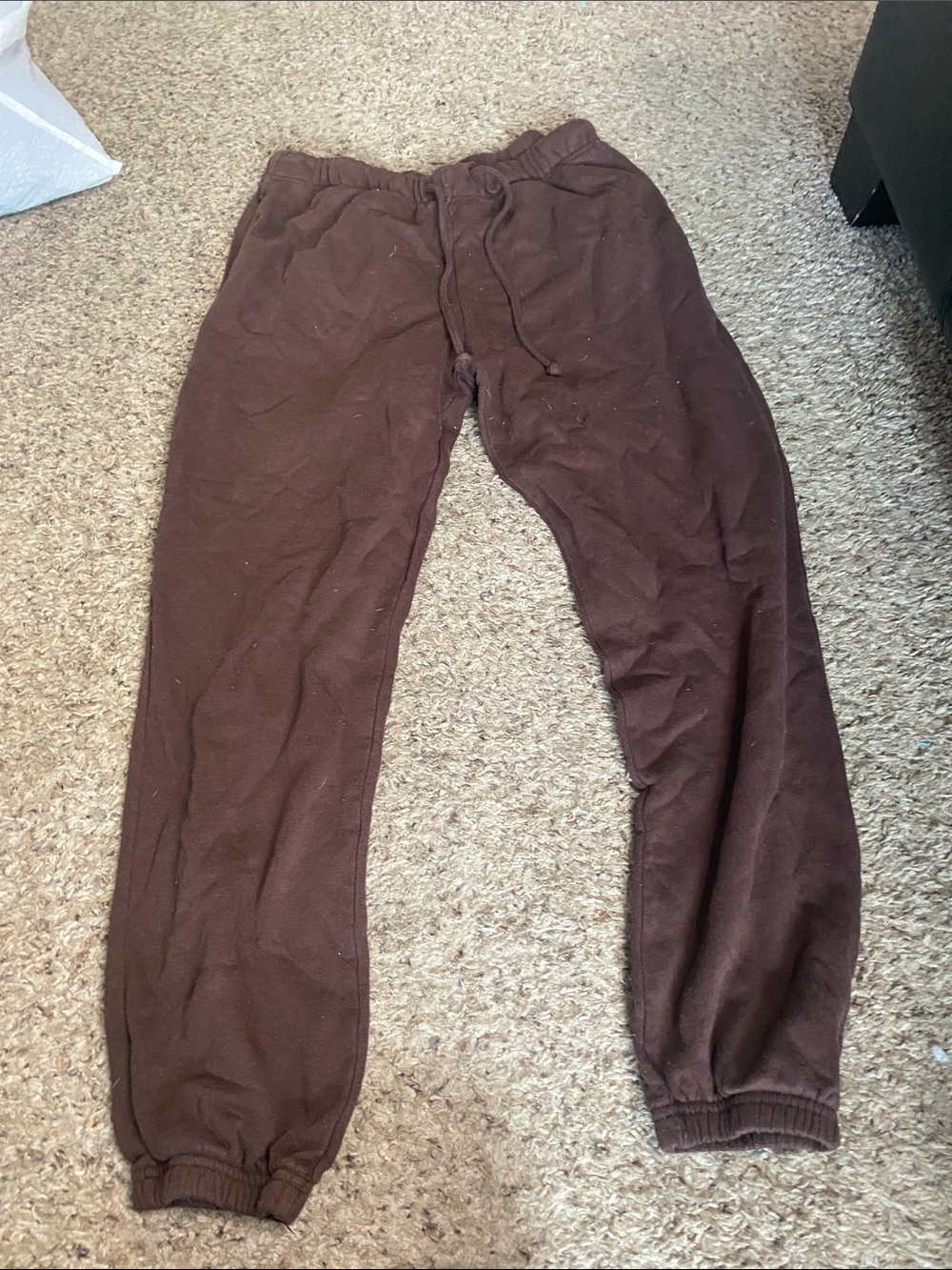 No Boundaries Men's Dark Brown Drawstring Joggers
